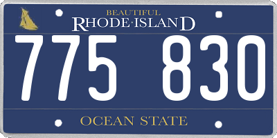 RI license plate 775830