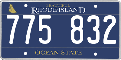 RI license plate 775832