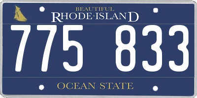 RI license plate 775833
