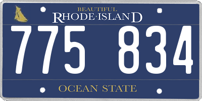 RI license plate 775834