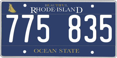 RI license plate 775835