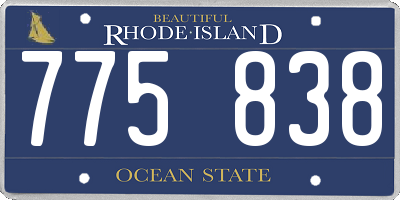RI license plate 775838
