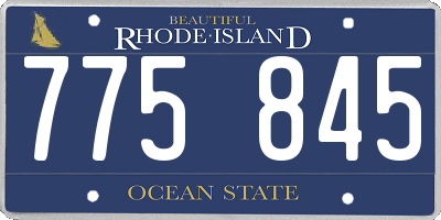 RI license plate 775845