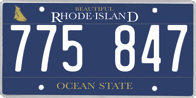 RI license plate 775847