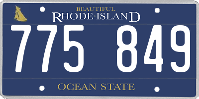 RI license plate 775849