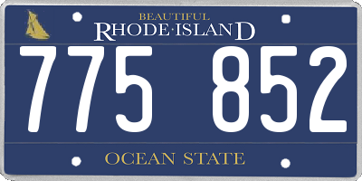 RI license plate 775852