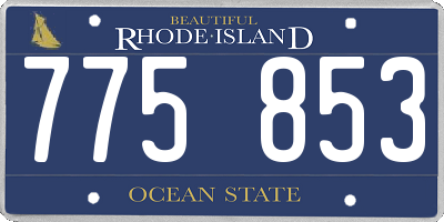 RI license plate 775853