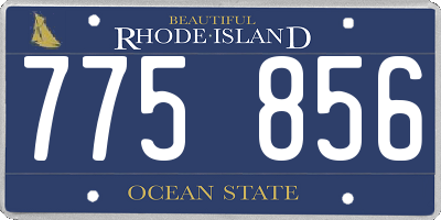 RI license plate 775856