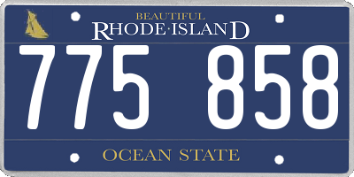 RI license plate 775858