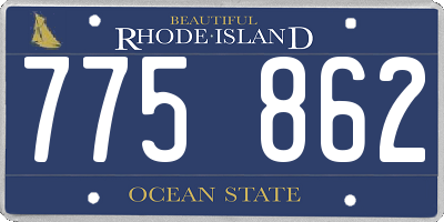 RI license plate 775862