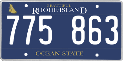 RI license plate 775863