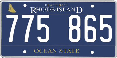 RI license plate 775865