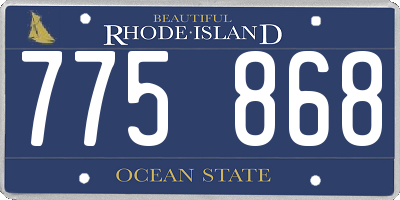 RI license plate 775868