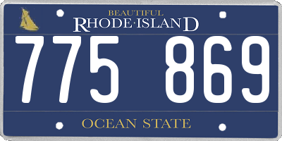 RI license plate 775869
