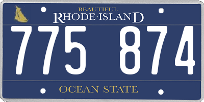 RI license plate 775874