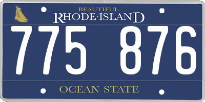 RI license plate 775876