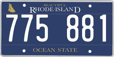 RI license plate 775881