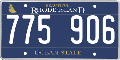 RI license plate 775906