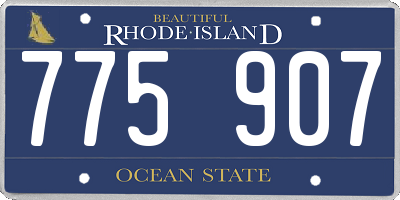 RI license plate 775907