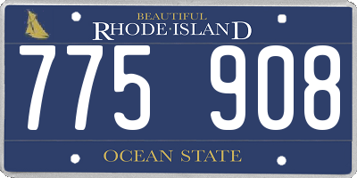 RI license plate 775908