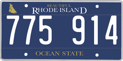 RI license plate 775914