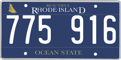RI license plate 775916
