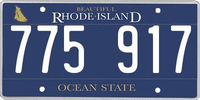 RI license plate 775917