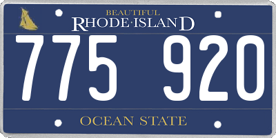 RI license plate 775920