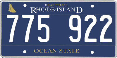 RI license plate 775922
