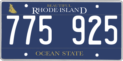 RI license plate 775925
