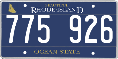 RI license plate 775926