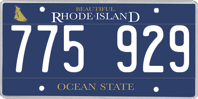 RI license plate 775929