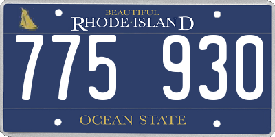 RI license plate 775930