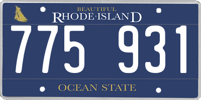 RI license plate 775931