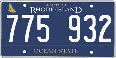 RI license plate 775932