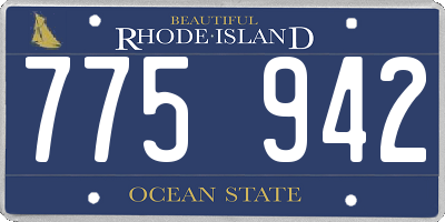 RI license plate 775942