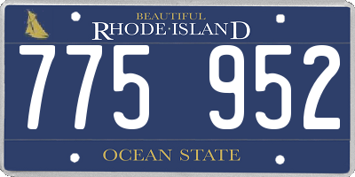 RI license plate 775952