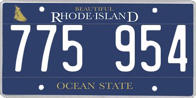 RI license plate 775954