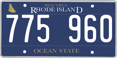 RI license plate 775960