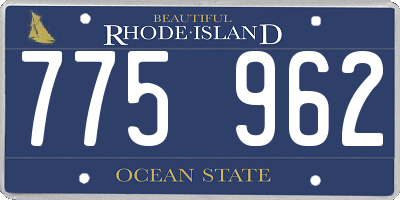 RI license plate 775962