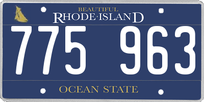 RI license plate 775963