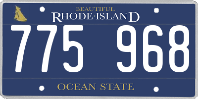 RI license plate 775968