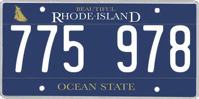 RI license plate 775978
