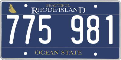 RI license plate 775981
