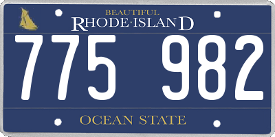 RI license plate 775982