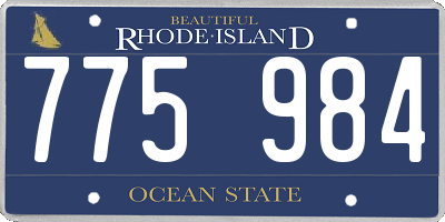 RI license plate 775984