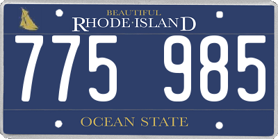 RI license plate 775985