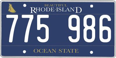 RI license plate 775986
