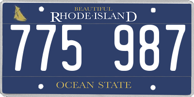 RI license plate 775987