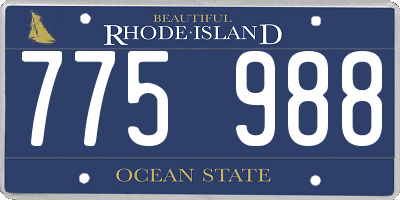 RI license plate 775988